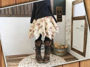 ＊革＊2wayロング＊レースアップ＊ブーツ靴＊濃淡ブラウン/ヴィンテージ風＊栃木レザー＊Outfit＊Doll Shoes＊ブライス/ピュアニーモS＊