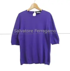 美品 Salvatore Ferragamo ヴァラ 5分袖 ニット セーター