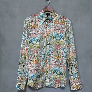 just cavalli ジャストカヴァリ ルーマニア製 リバティ フラワー 総柄 コットン ブロード シャツ size.44(S) マルチカラー Made in Rumania