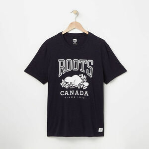 ☆日本未入荷　Roots　ロゴ入り　メンズTシャツ　サイズL　NAVY　送料込