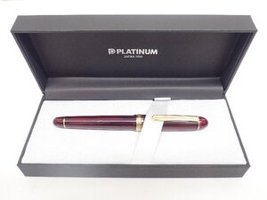 PLATINUM プラチナ Century #3776 万年筆 ペン先 14K 585 M 中字 ブルゴーニュ 元箱付き ∩ 6EA20-2