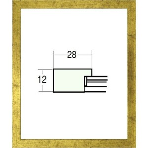 デッサン用額縁 木製フレーム 5698 三三サイズ 金柄紋 ゴールド
