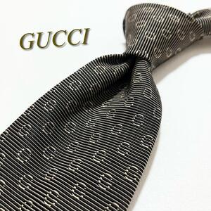 【美品】GUCCI グッチ ネクタイ G柄 GGスプリーム シルク イタリア製 メンズ スーツ ジャカード ロゴ ハイブランド 高級 ブランドロゴ