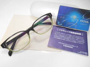 ★即決★ＨＯＹＡブルーライトカットＰＣレンズ付き老眼鏡●綺麗なカラーのプラスティックフレーム・モスグリーン系／グリーン系