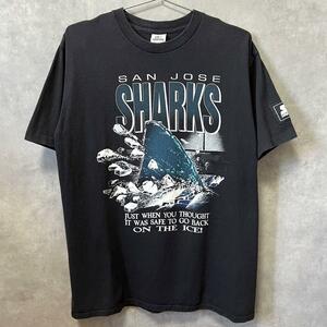 【1円スタート】【90s】【USA製】サンジョーズ・シャークス ヴィンテージ スターターボディ　M　ブラック