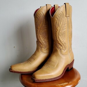 993◆センドラ SENDRA ウエスタンブーツ sizeUS7 ベージュ系 中古 USED 古着