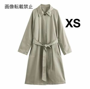 vintage ヴィンテージ レトロ ロング トレンチコート アウター XSサイズ レディース★ZARA 好きな方に★2024 A/W 秋冬新作 新品未使用★