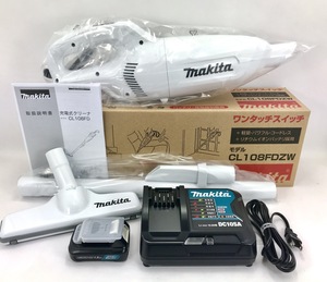 新品 マキタ 充電式クリーナ CL108FDZW 本体 + バッテリ + 充電器 ( CL108FDSHW と同じ ) 10.8V 未使用 充電式クリーナー コードレス