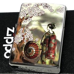 ZIPPO 舞妓桜 和柄 ジッポ ライター 日本 桜 富士山 お洒落 舞妓 和風 レディース メンズ ギフト プレゼント