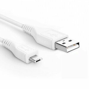 【vaps_4】MicroUSBケーブル 《1m》 《ホワイト》 1A USB(A)オス - USB(Micro-B)オス データ転送 充電ケーブル 送込