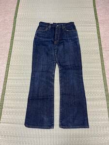 CANTON キャントン Lot571 W32 デニム ジーンズ ブーツカット TALON ZIP 紙パッチ 赤タブ 脇割 人気 デザイン 定番 メンズ アメカジ 古着