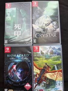 1円スタート　ニンテンドー Switch ソフト　4本セット 売り切りバイオ モンハン ストーリーズ② 死印 CRYSTAR クライスタ