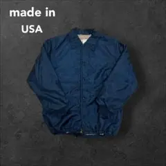 made in usa 古着 コーチジャケット ネイビー ドローコード ナイロン