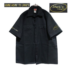 RED KAP 半袖ワークシャツ size L ブラック ゆうパケットポスト可 袖 プリント JAKE