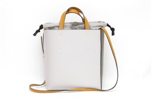 1B399 マルニ MARNI インナーバッグ付き 2WAYバッグ ミュゼオ アイボリー×カーキ×イエロー 美品 【ニューポーン】