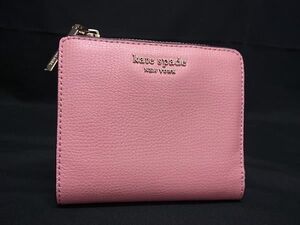 ■美品■ kate spade ケイトスペード レザー 二つ折り 財布 ウォレット 札入れ 小銭入れ レディース ピンク系 DE8674