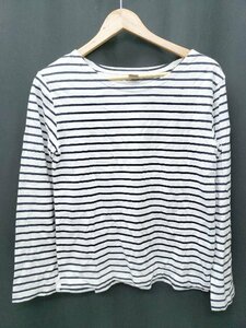 ◇ PETIT BATEAU プチバトー ボーダー 長袖 Tシャツ カットソー サイズS ホワイト ネイビー レディース P