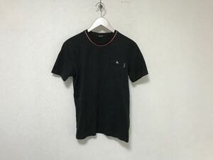 本物バーバリーブラックレーベルBURBERRYBLACKLABELコットンロゴ刺繍胸ポケット半袖Tシャツメンズサーフアメカジビジネス黒ブラック2M