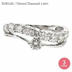 指輪 エタニティリング ダイヤモンド 1ct リング k18ゴールド テンダイヤモンド 18金 レディース アクセサリー