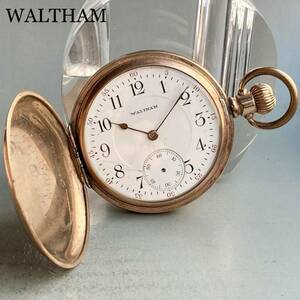 【動作品】ウォルサム アンティーク 懐中時計 1912年 手巻き ハンターケース WALTHAM ケース径51㎜ ビンテージ ポケットウォッチ 16s