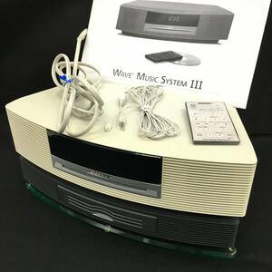 BOSE ボーズ ウェーブミュージックシステムIII マルチCDチェンジャー セット 本体 電源コード リモコン アクリル台座 説明書付き