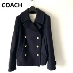 COACHコーチ　金ボタンピーコート　ネイビー38