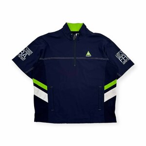 le coq sportif GOLF ルコックゴルフ ハーフジップ 半袖 ウインドブレーカー プルオーバー ジャケット 裏メッシュ Lサイズ/メンズ