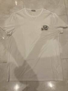 Lサイズ】モンクレール ダブルワッペンTシャツ ホワイト　MONCLER 半袖