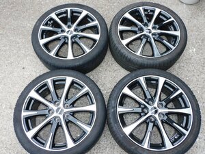 【送料無料】Laffite/ラフィット 18インチ 7J 114.3 5穴 ＋48 225/40R18 ホイールタイヤ4本セット ピレリ 中古 ツートン ワゴン系