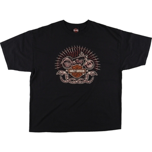 古着 00年代 ハーレーダビッドソン Harley-Davidson モーターサイクル バイクTシャツ 2XL レディースXXL相当 /eaa485545 【Elulu/エルル】