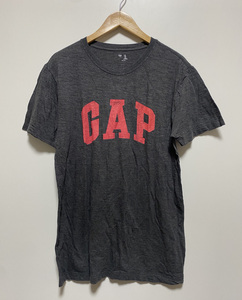 ☆GAP ギャップ ブランドロゴ クルーネック 半袖Tシャツ M 灰色 グレー 赤 レッド 