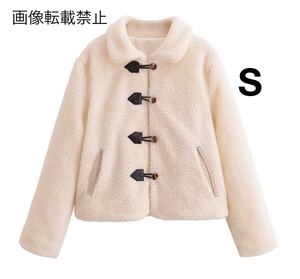 vintage ヴィンテージ レトロ ボア ダッフルコート アウター Sサイズ レディース★ZARA 好きな方に★2024 A/W 秋冬新作 新品未使用★