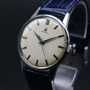 希少 R6.11月OH済 OMEGA オメガ 30mmキャリバー 名機Cal.285搭載 Ref.14772-1SC 手巻き 1960年製 スイス製 新品ベルト アンティーク メンズ