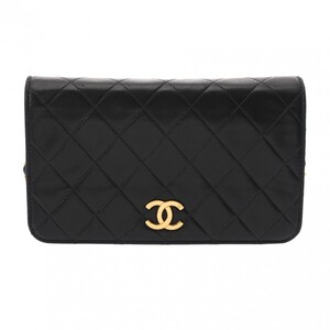 銀蔵 中古 CHANEL シャネル マトラッセ ミニチェーンショルダー 19cm ブラック ゴールド/シルバー金具 ラムスキン ショルダーバッグ