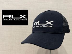 ★RLX RALPH LAUREN★ラルフローレン★ロゴツイルトラッカーキャップ★メッシュ★5パネル★刺繍ロゴ★スナップバック★ネイビー★紺★