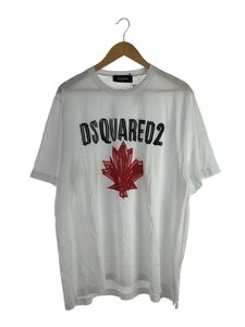 DSQUARED2◆APLE LEAF Print T-Shirt/Tシャツ/XL/コットン/WHT/プリント/S74GD0784//