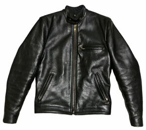 ● VANSON バンソン ● 上質 本革 牛革 レザー Bモデル スタンドカラー シングル ライダース ジャケット ブラック 36