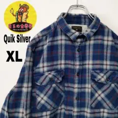 usa古着 QuikSilver ネルシャツ　XL  ブルー　レッド　チェック