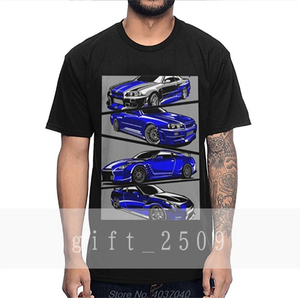 ★☆【52%OFF!!激安!!】ワイルドスピード ポール ・ ウォーカー デザイン スカイライン 34R 35R GTR スポーツカー Tシャツ 半袖 Black☆★