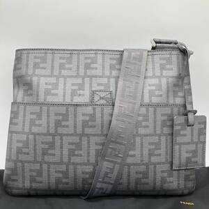 FENDI フェンディ ショルダーバッグ ズッカ柄 レザー 7VA247-UZD 2111-119 グレー 灰色 ユニセックス