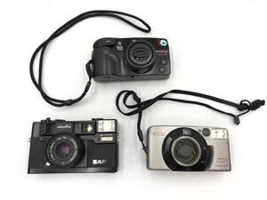 ★訳あり3点セット Canon Autoboy Luna105/OLYMPUS OZ110zoom/minolta HI-MATIC フィルムカメラ 黒 ブラック シルバー ジャンク品 キャノン