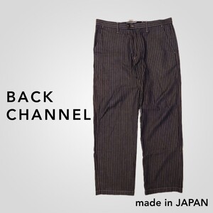 BACK CHANNEL カジュアル パンツ ストライプ サイズL 日本製 バックチャンネル 2402