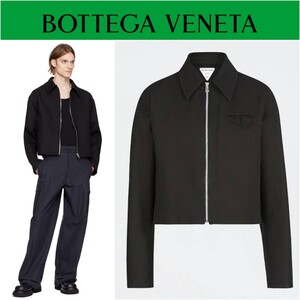 定価30万 ボッテガヴェネタ クロップドジャケット ブラック 36 44相当 BOTTEGA VENETA 黒 バッグ ショート丈 コットン ダニエルリー コート