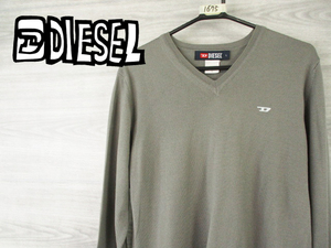 M1675y DIESEL●秋冬●レディース●ディーゼル＜ワンポイントロゴ・Ⅴネック・ニット＞Lサイズ●Ricicli17