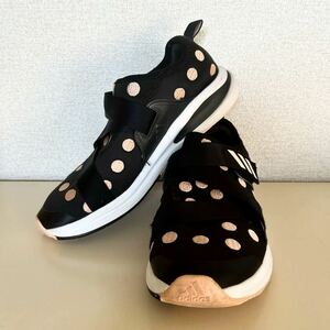 adidas Disneyコラボ ミニーマウス スニーカー 24.5cm adidas FortaRun X Collab K アディダス フォルタラン FY1487 水玉 ドット 黒 ピンク