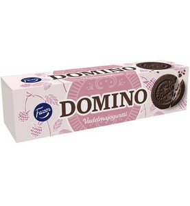 Fazer Domino ファッツェル ドミノ ラズベリー ヨーグルト味 ビスケット 3箱×175g フィンランドのお菓子です