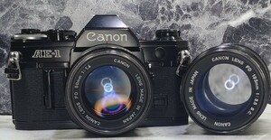【整備済収集品】 Canon AE-1 黒 美品＋NEW FD 50mm f1.4＋FD 135mm f3.5 単焦点2本セット 各動作良好 露出計OK 光学良好 持病鳴きなし