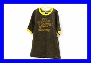 ●美品 ポール・スミス レッドエアー 丸首半袖Tシャツ 焦げ茶×黄色 ブラウン Paul Smith RED EAR ジョイックスコーポレーション 服 F4353