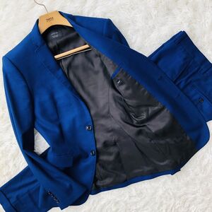 ザラマン　【ZARA MAN】　スーツ　セットアップ　テーラードジャケット　ブルー　eur44/40 　総裏　サイドベンツ　ストレッチ　82