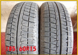 パT2748②■185/60R15　84Q　BRIDGESTONE　BLIZZAK　REVOGZ　2本のみ■条件付き 送料無料■激安